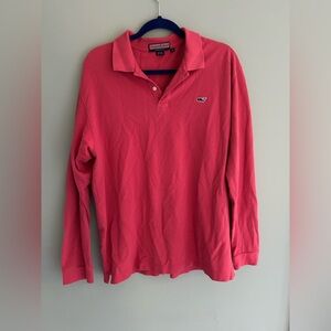 Vineyard Vines Coral Long Sleeve Polo Shirt